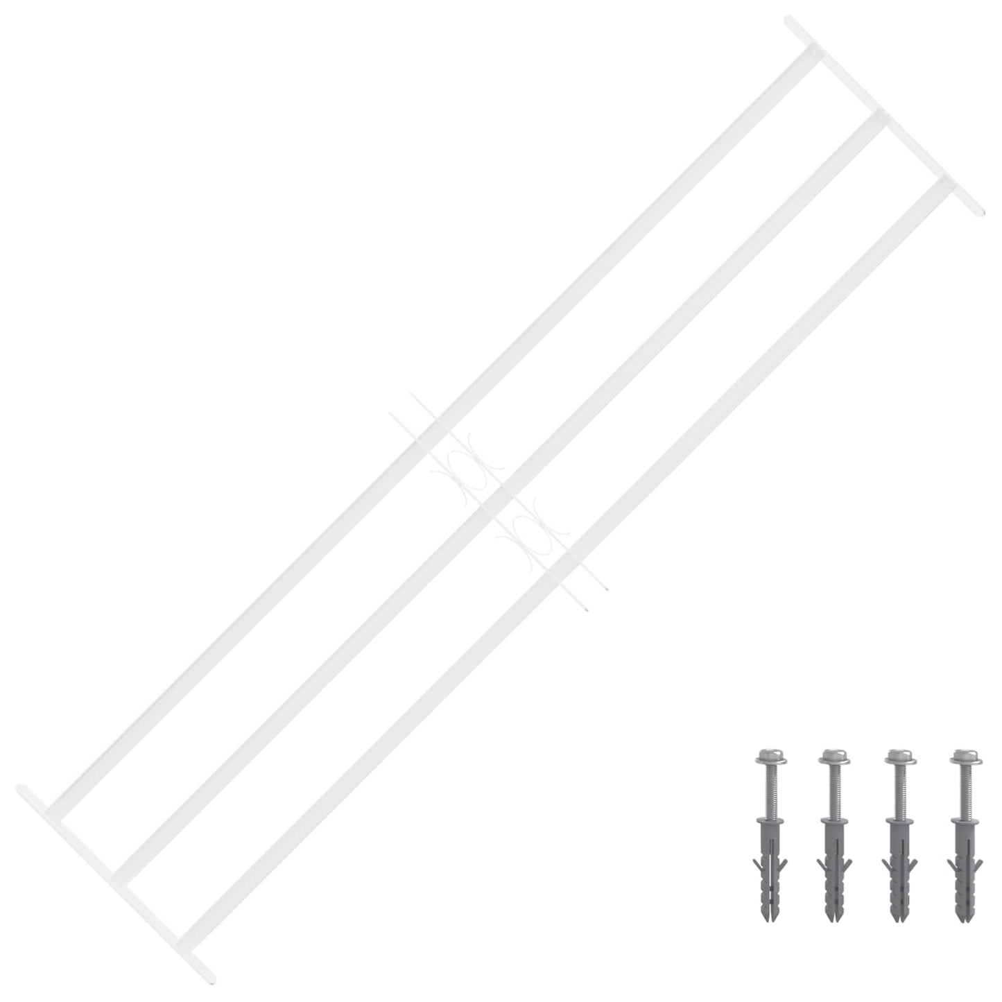 Sikkerhetsgitter for vinduer med 3 tverrbjelker 3 pcs 93-174 cm