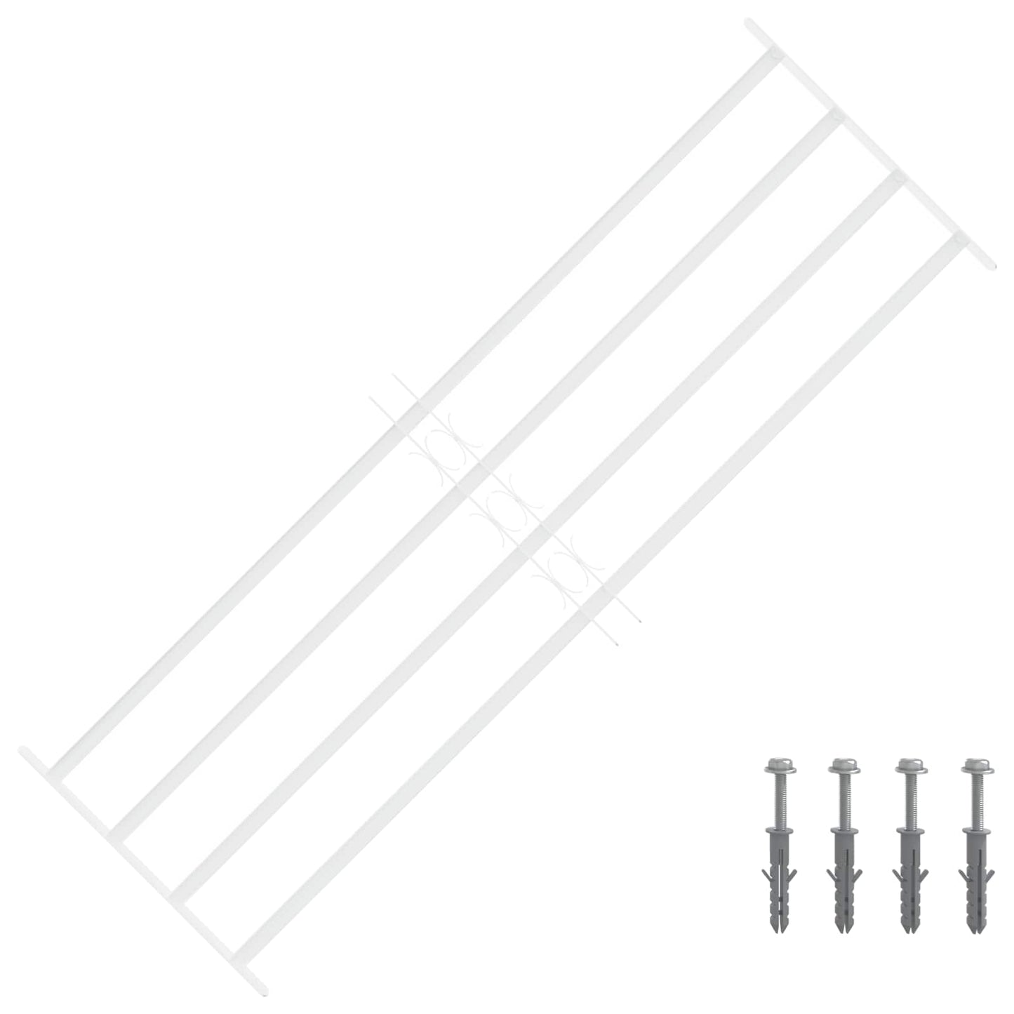 Sikkerhetsgitter for vinduer med 4 tverrbjelker 3 pcs 93-174 cm