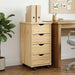 Rullende skap med hjul Brun 65,5 x 34 x 39 cm Massiv furu
