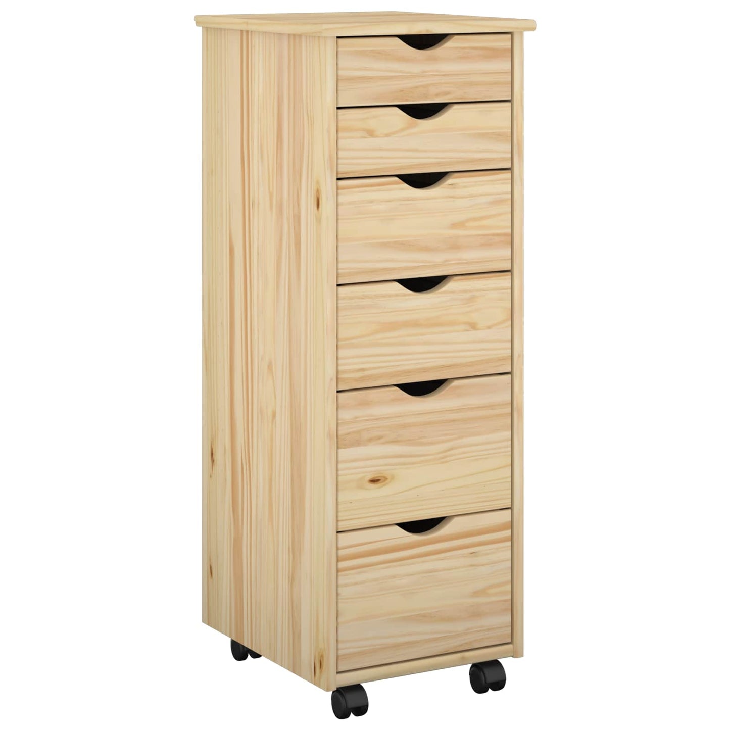 Rullende skap med hjul Brun 34 x 39 x 93,5 cm Massiv furu