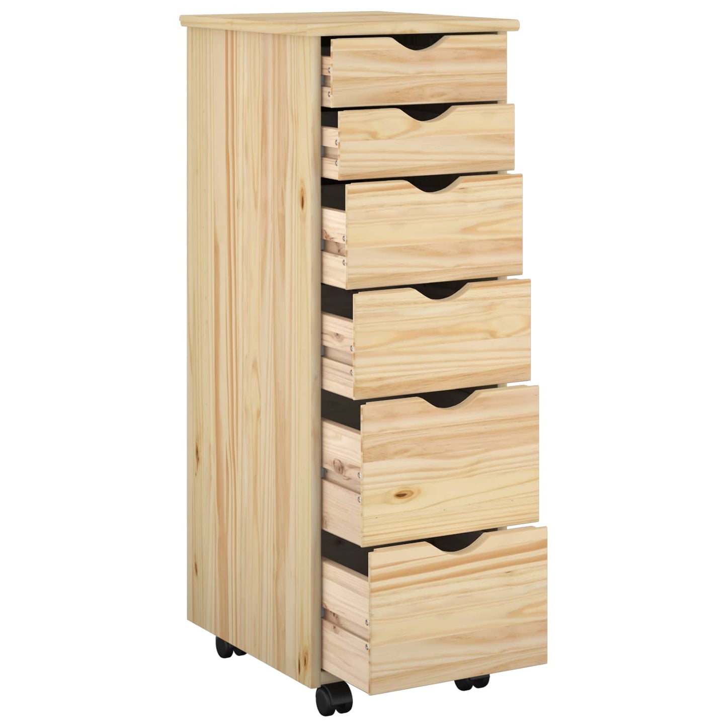 Rullende skap med hjul Brun 34 x 39 x 93,5 cm Massiv furu