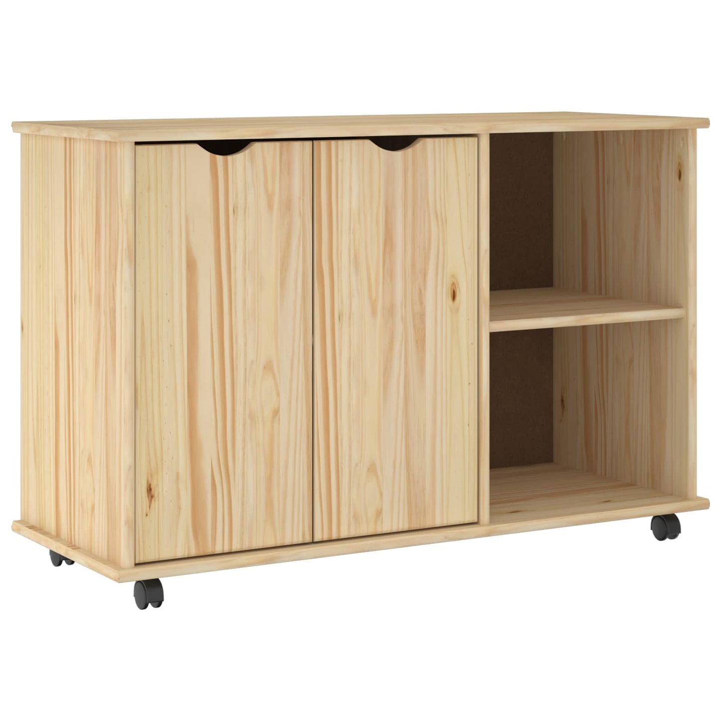 Rullende skap med hjul Brun 100 x 39 x 65,5 cm Massiv furu