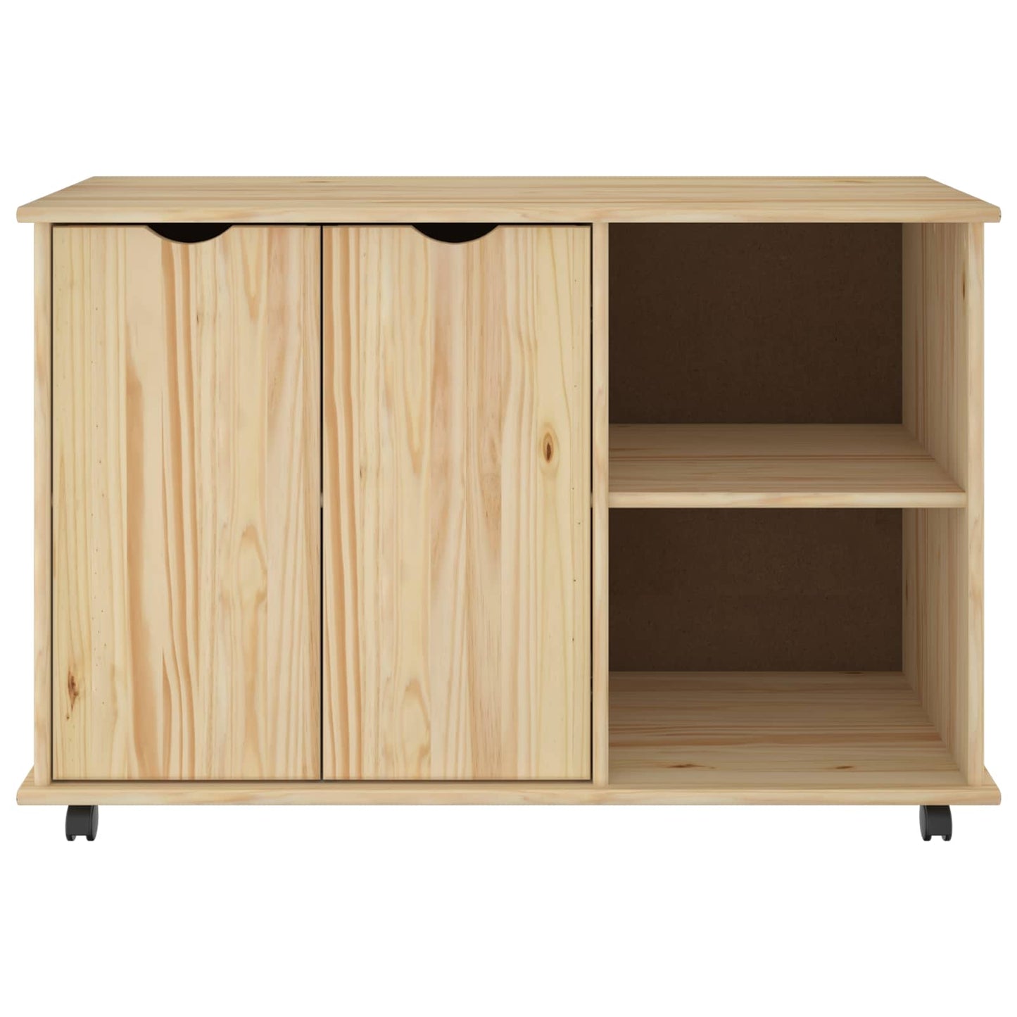 Rullende skap med hjul Brun 100 x 39 x 65,5 cm Massiv furu