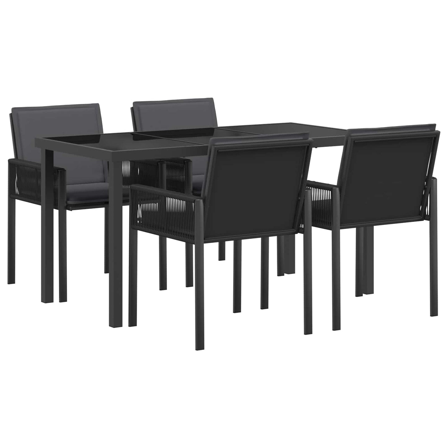 Hage Spisegruppe 13 stk. Svart polyrotting