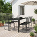Hagesett 5 stk. Svart Metall og Rattan