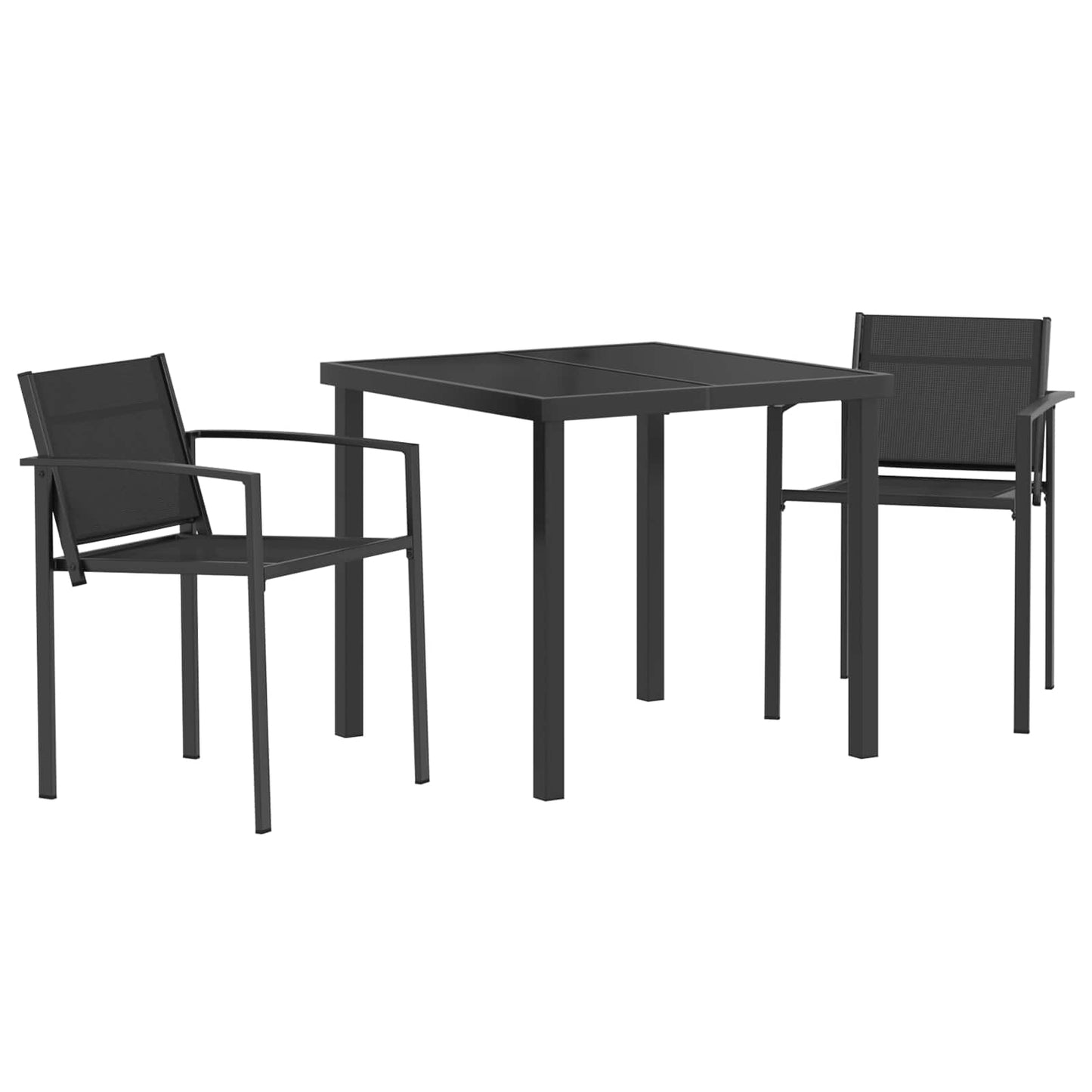 Utemøbelsett 3 pcs Svart og Anthracite 80 x 80 x 73 cm