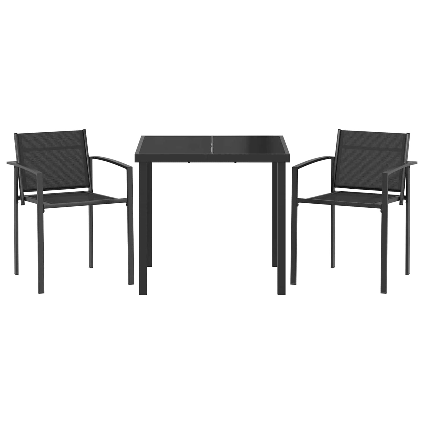 Utemøbelsett 3 pcs Svart og Anthracite 80 x 80 x 73 cm
