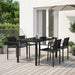 Utemøbelsett 5 pcs Svart og Anthracite 140 x 70 x 73 cm