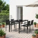 Utemøbelsett 5 pcs Svart og Anthracite 160 x 80 x 73 cm