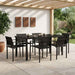 Utemøbelsett 7 pcs Svart og Anthracite 160 x 80 x 73 cm