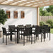 Utemøbelsett 7 pcs Svart og Anthracite Textilene