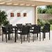 Utemøbelsett 9 pcs Svart og Anthracite Textilene