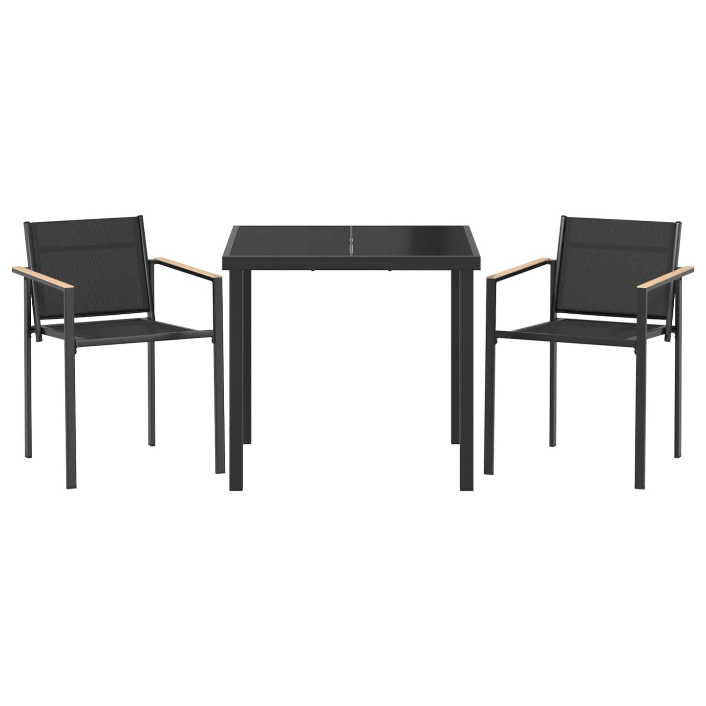 Utemøbelsett 3 pcs Svart og Anthracite 80 x 80 x 73 cm