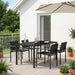 Utemøbelsett 5 pcs Svart og Anthracite Textilene