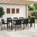 Utemøbelsett 7 pcs Svart og Anthracite Textilene