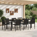 Utemøbelsett 9 pcs Svart og Anthracite Textilene