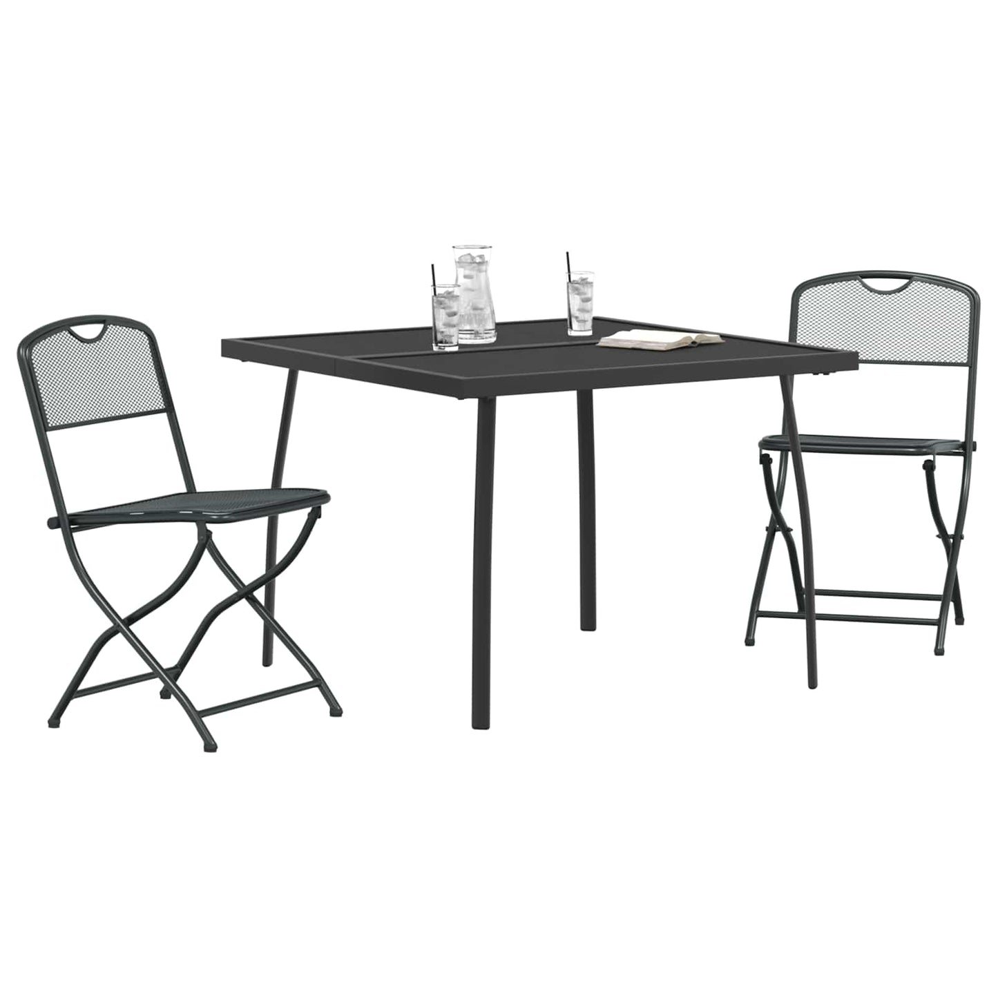 Utemøbelsett 3 pcs Antrasitt Jern og stål