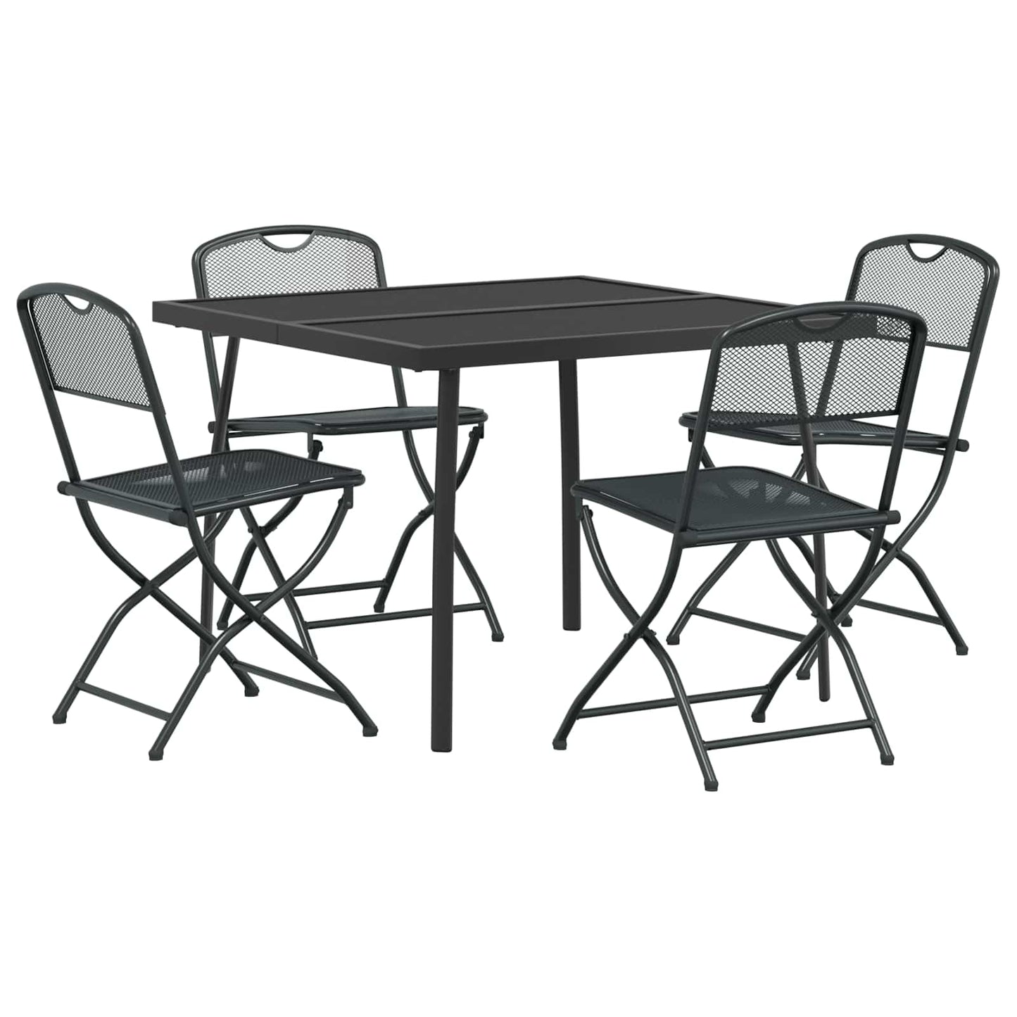 Utemøbelsett 5 pcs Antrasitt Jern og stål