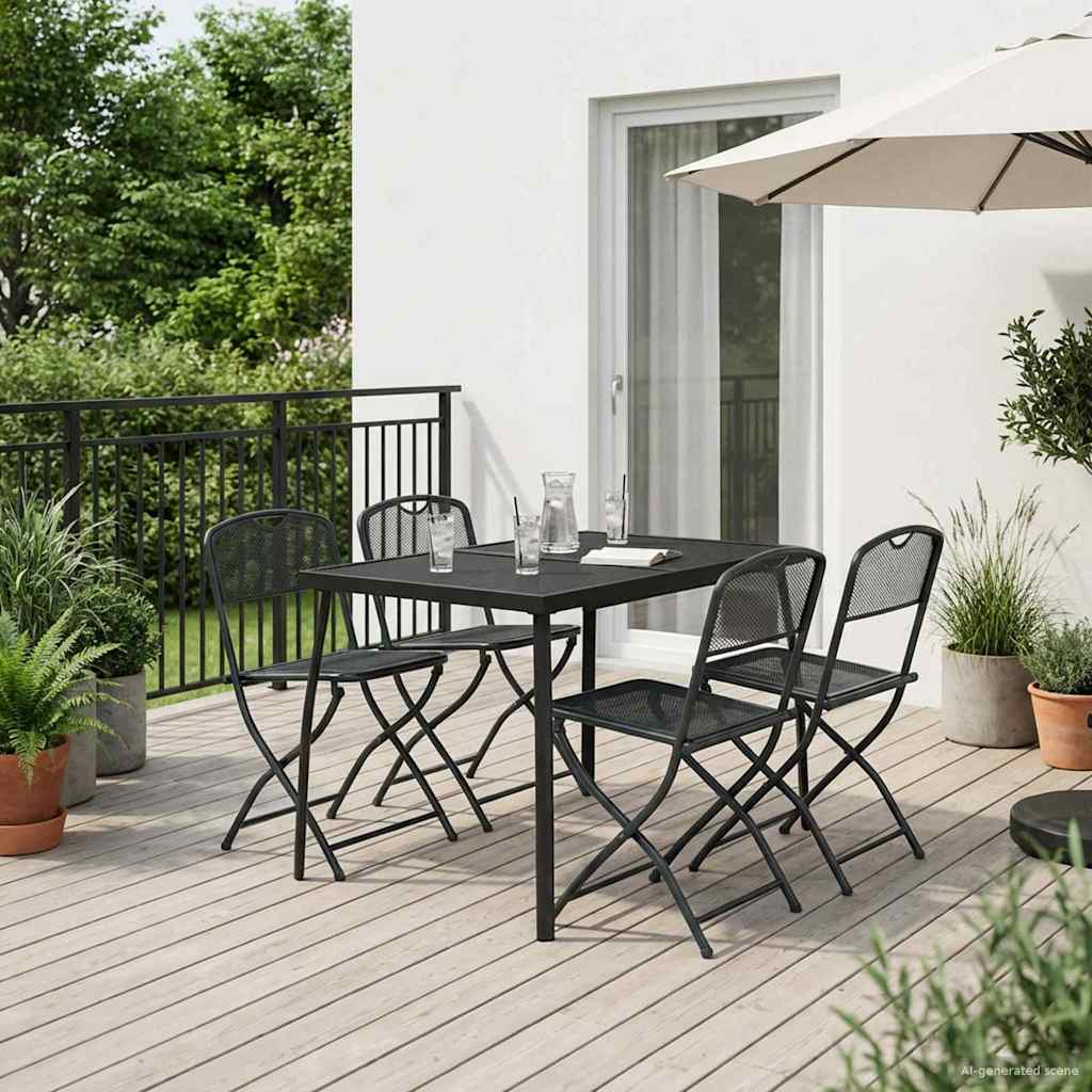 Utemøbelsett 5 pcs Antrasitt Jern og stål