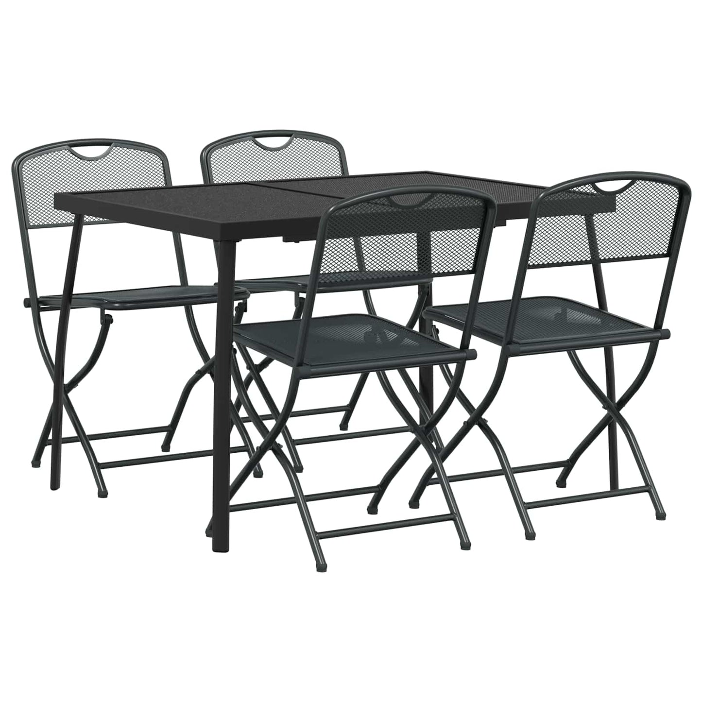 Utemøbelsett 5 pcs Antrasitt Jern og stål