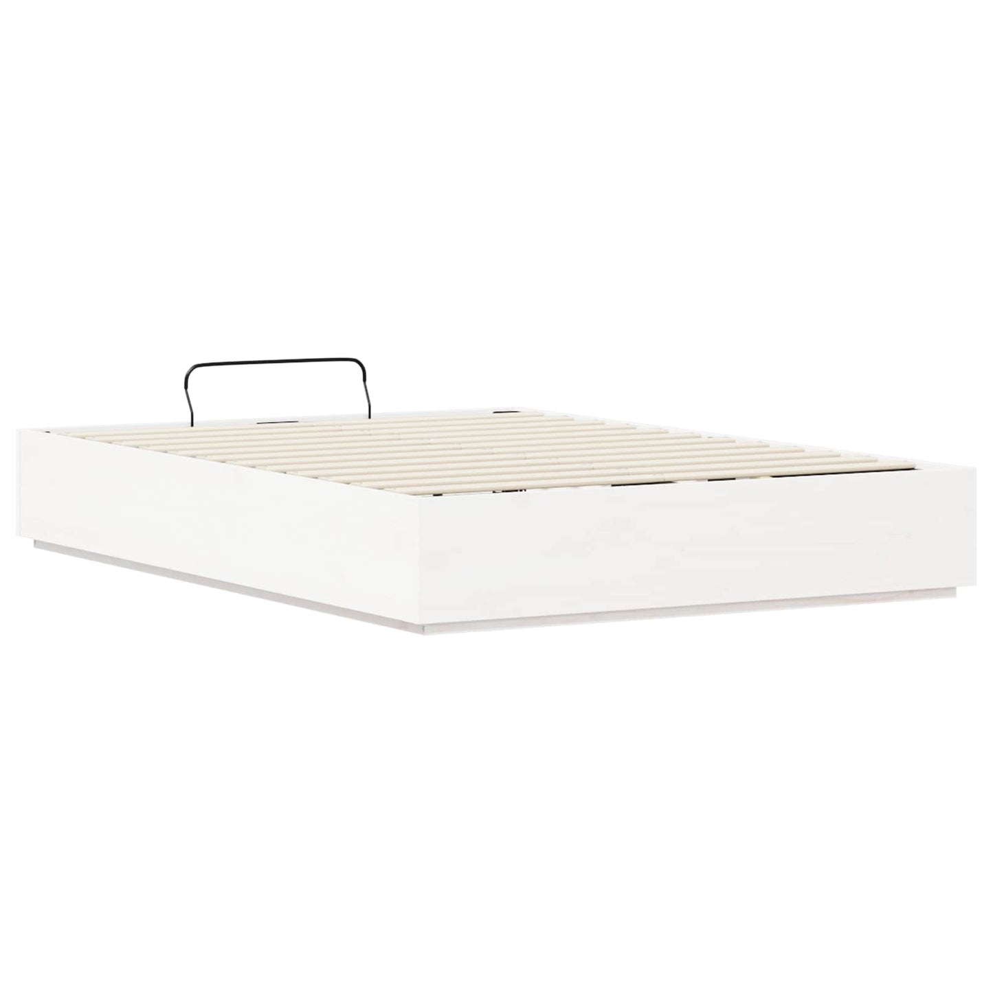 Ottoman sengeramme Hvit 120 x 190 cm Massiv furu