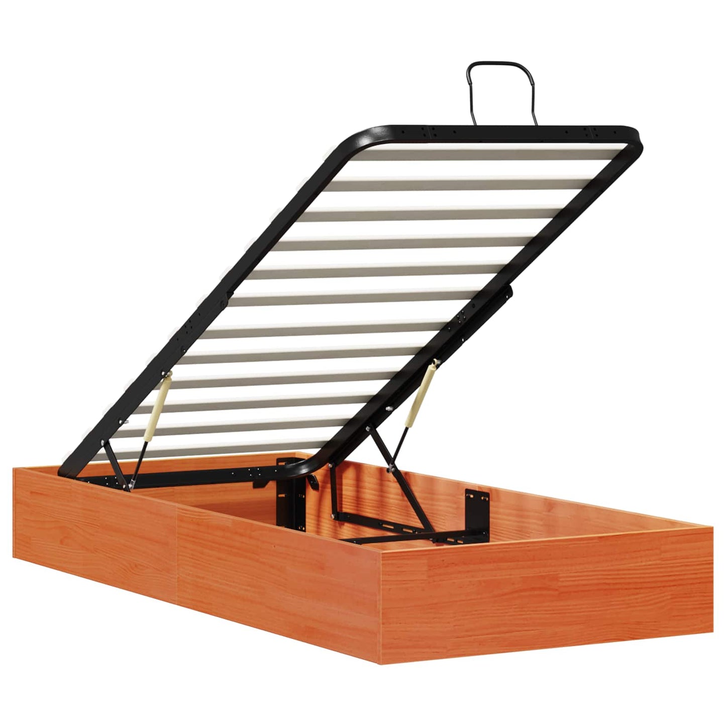 Ottoman Seng Ramme med Oppbevaring VoksBrun 80 x 200 cm