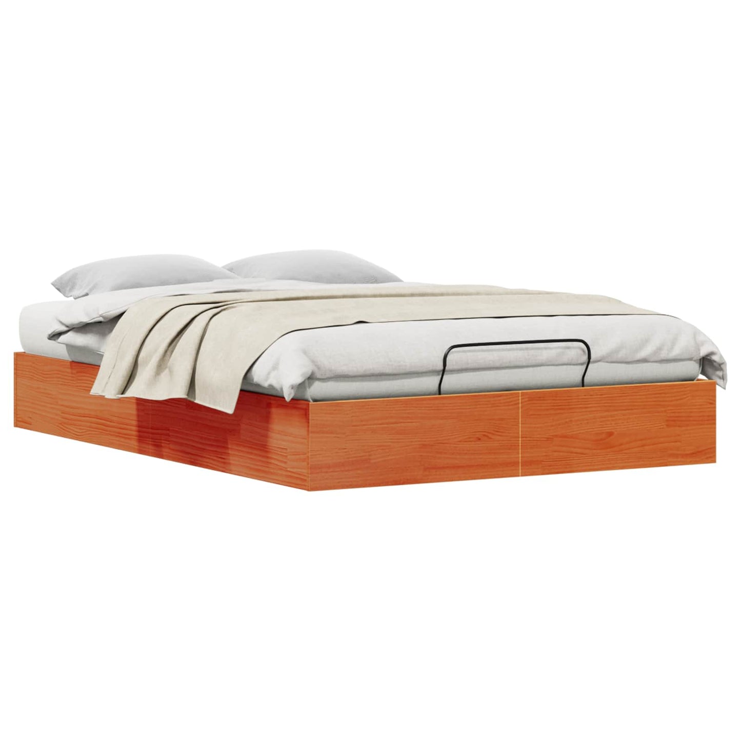 Ottoman Seng Ramme med Oppbevaring VoksBrun 150 x 200 cm