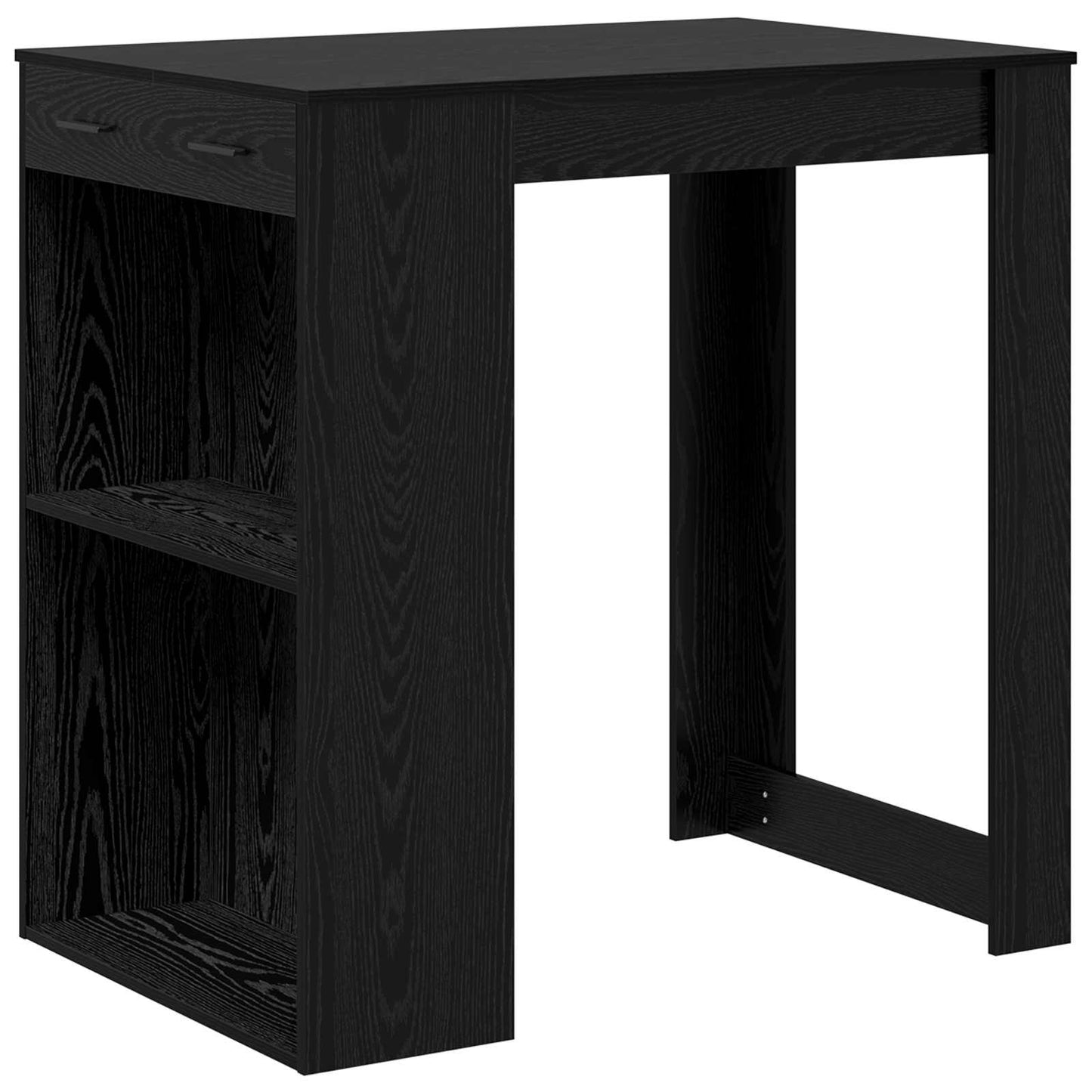Barbord med skuff Svart Eik 102 x 70 x 103,5 cm Konstruert tre