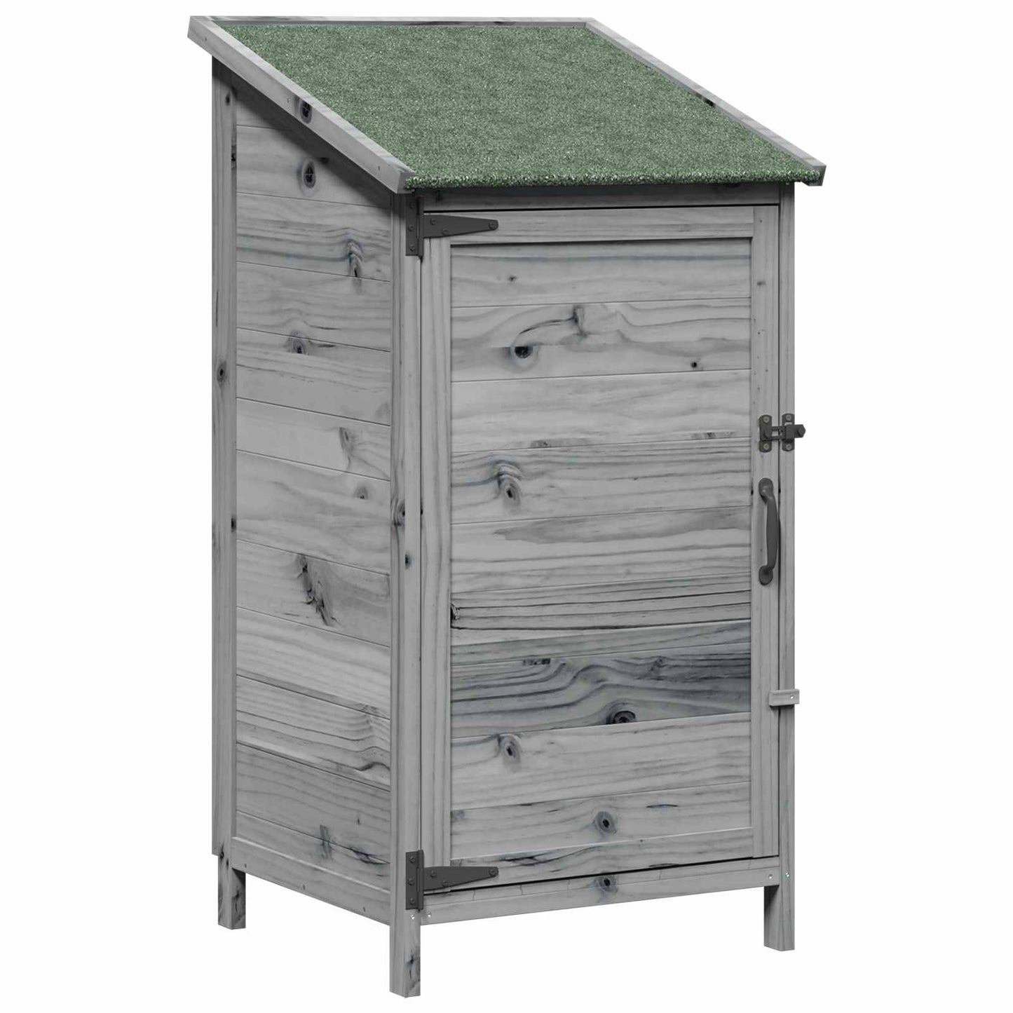 Hagehus med tak med lås Grå 59 x 56 x 113,5 cm Massiv Furu Tre