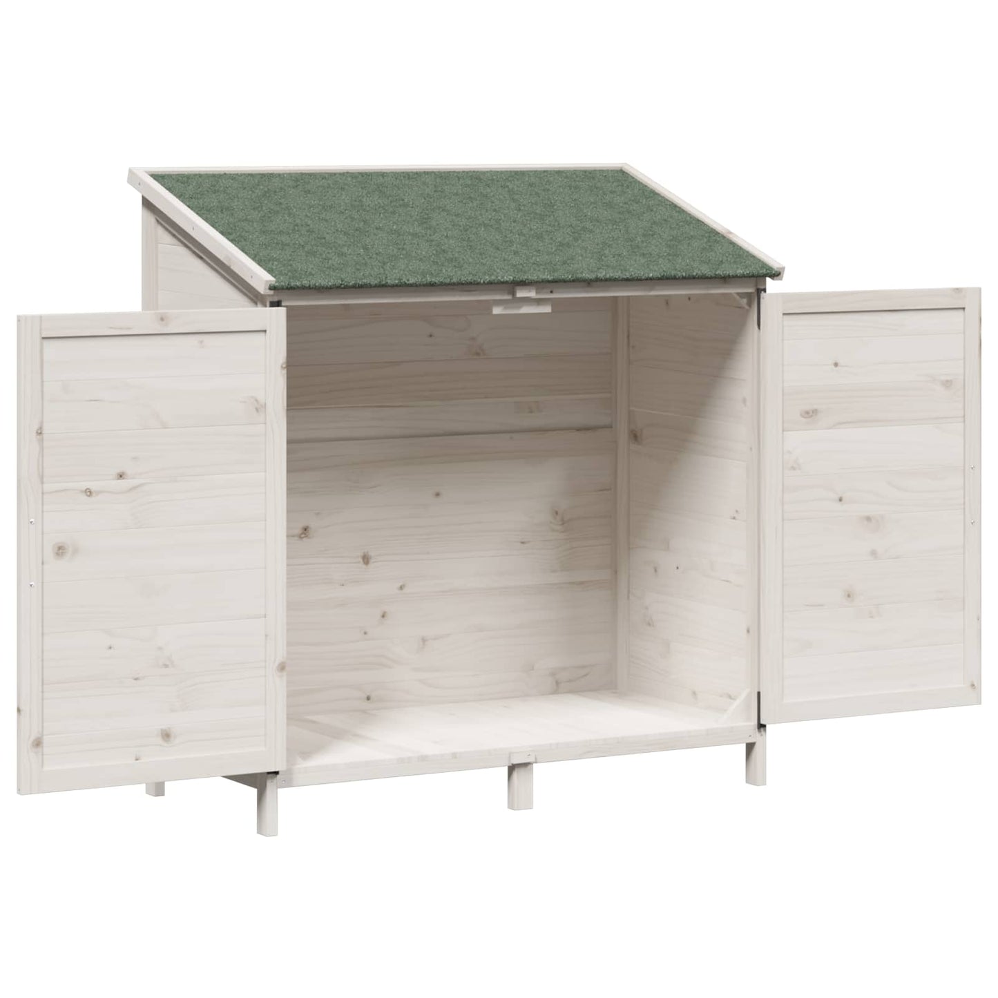 Hagehus med tak Hvit 106,5 x 56 x 113,5 cm Massiv Furu Tre