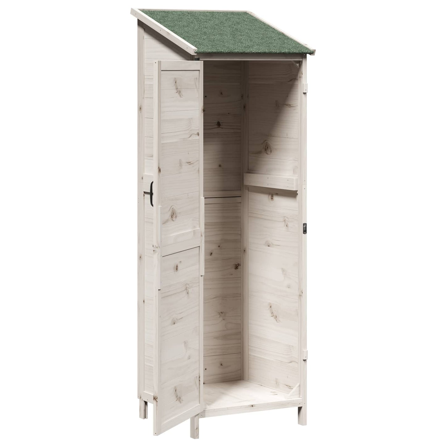 Hagehus med tak Hvit 59,5 x 56 x 176,5 cm Massiv Furu Tre