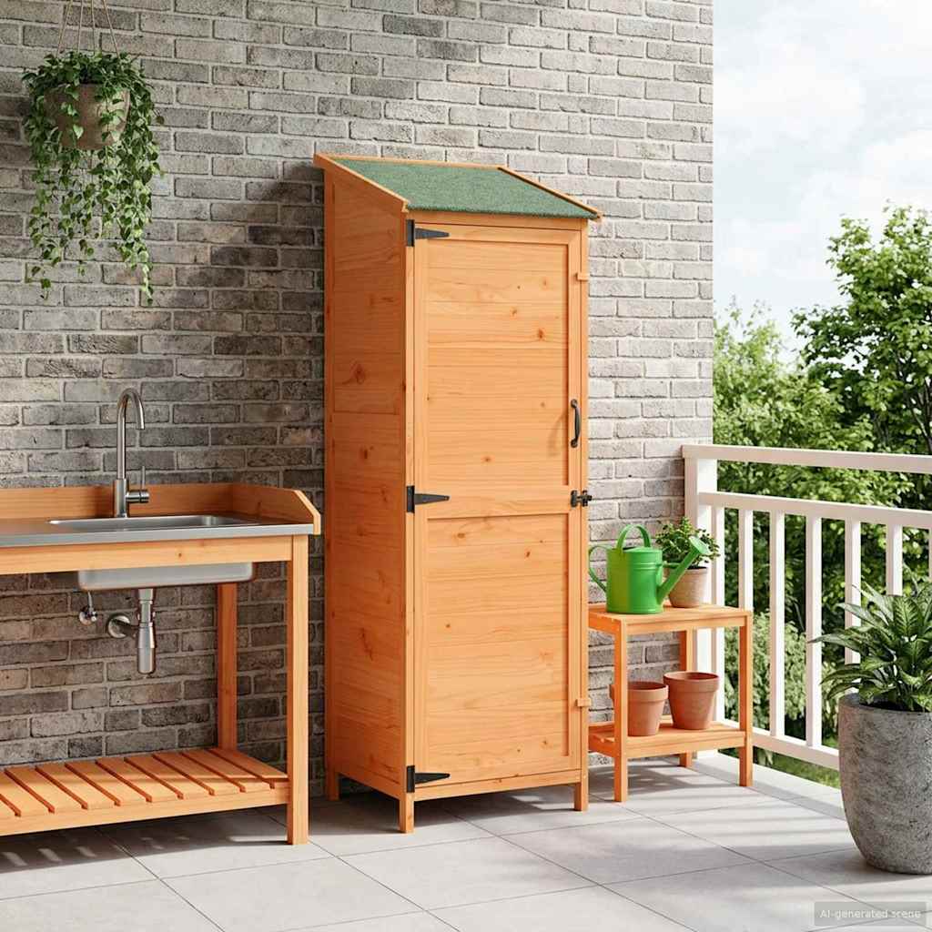 Hagehus med tak Brun 59,5 x 56 x 176,5 cm Massiv Furu Tre