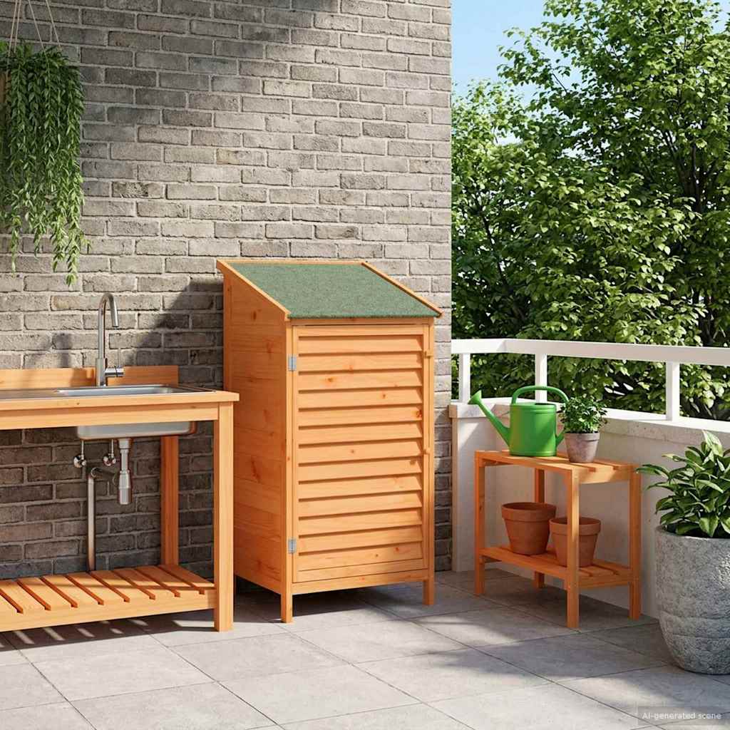 Hagehus med tak Brun 59 x 56 x 113,5 cm Massiv Furu Tre