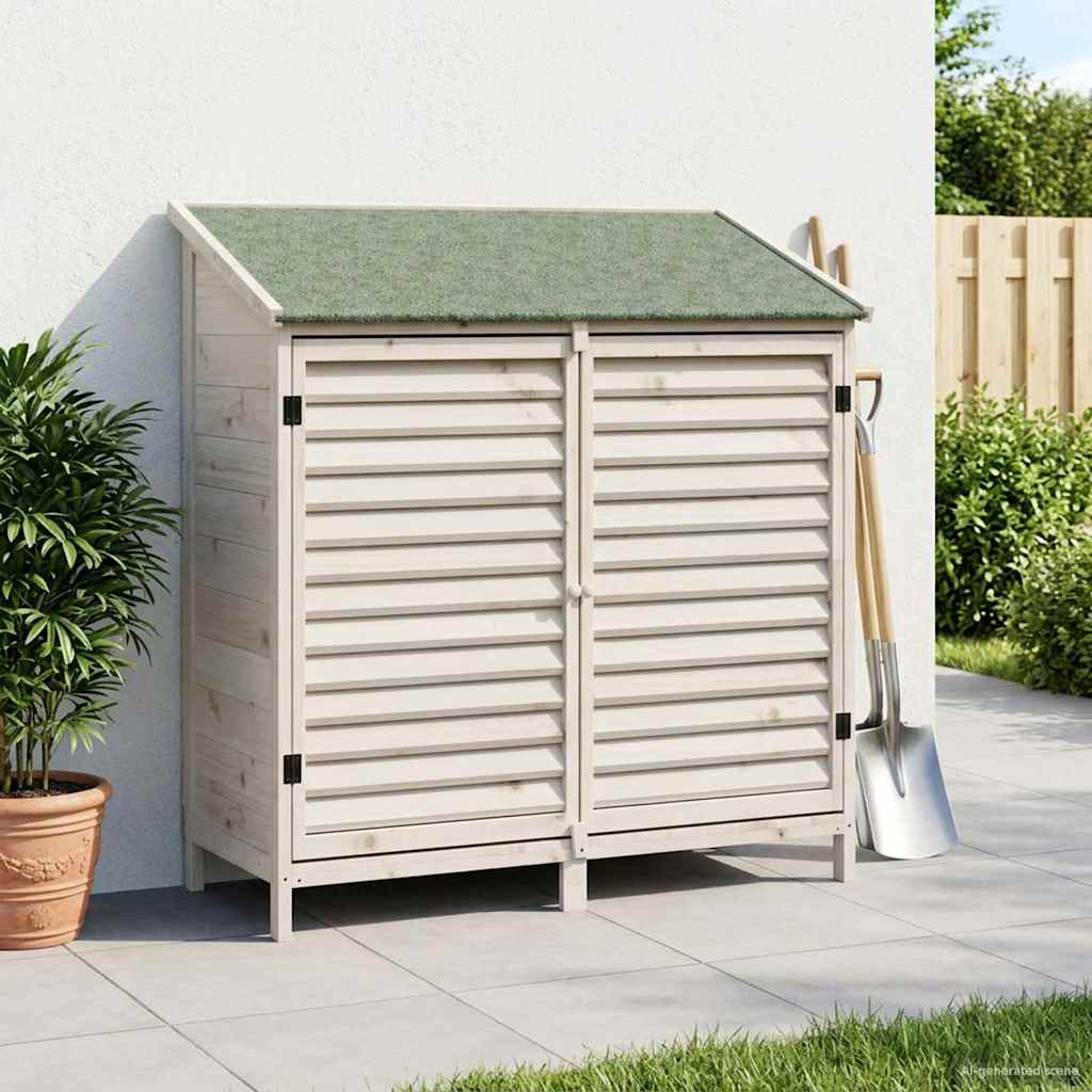 Hagehus med tak Hvit 106 x 56 x 113,5 cm Massiv Furu Tre