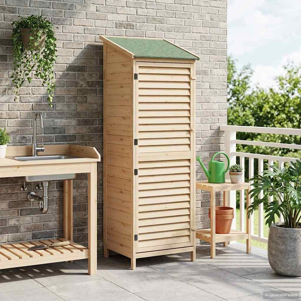 Hagehus med tak Naturlig 59 x 56 x 176 cm Massiv Furu Tre