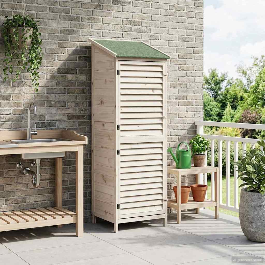 Hagehus med tak Hvit 59 x 56 x 176 cm Massiv Furu Tre