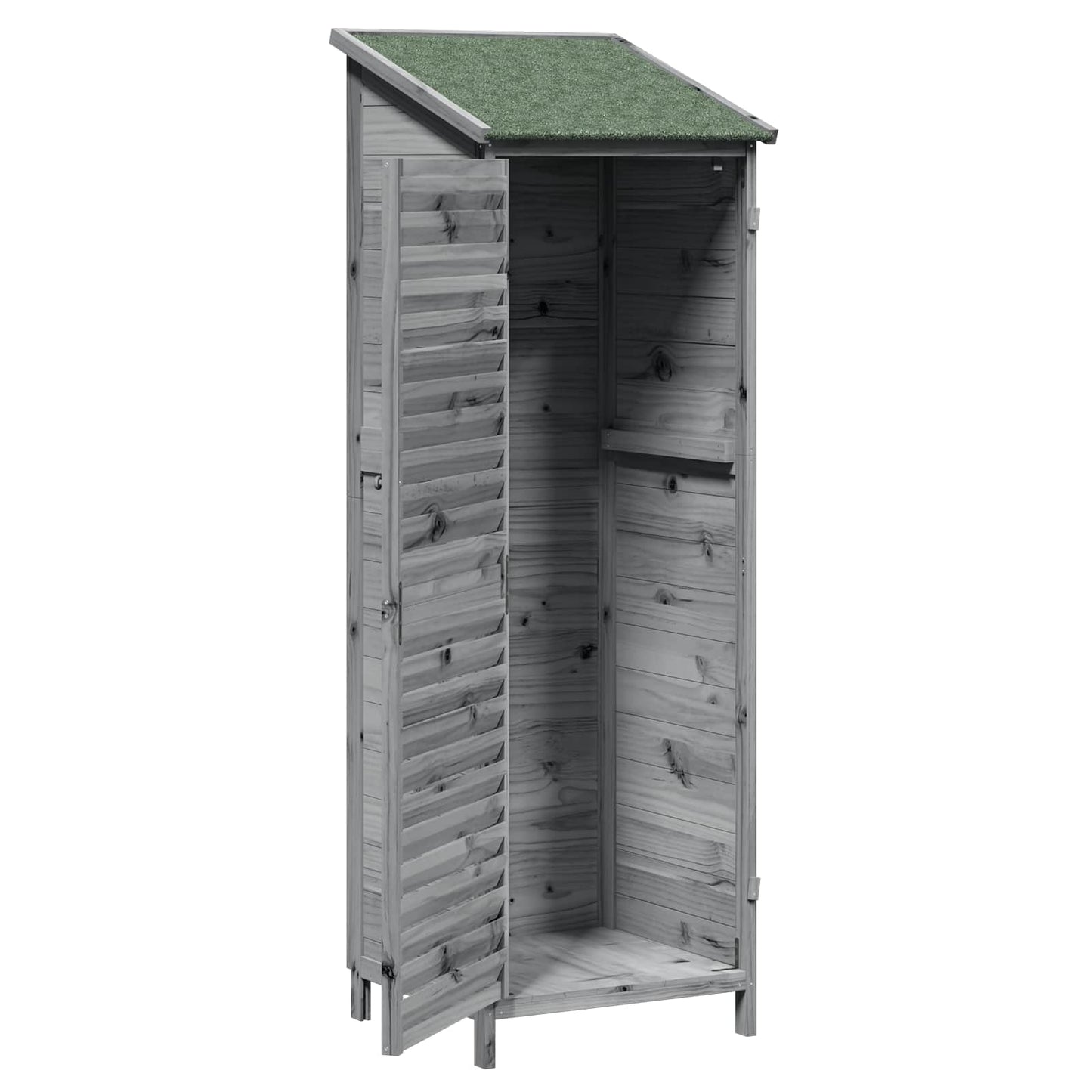 Hagehus med tak Grå 59 x 56 x 176 cm Massiv Furu Tre