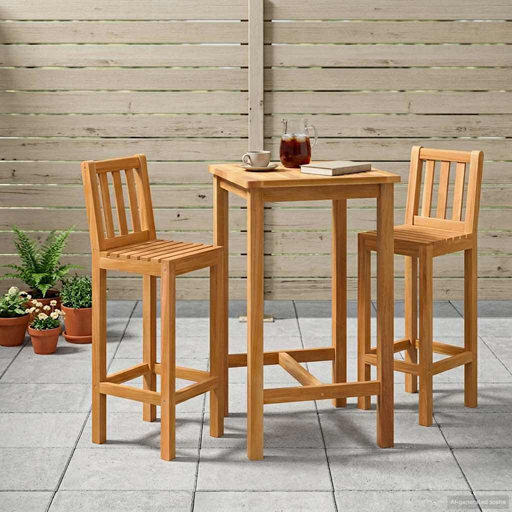 Ute Barsett 3 pcs Ubehandlet Massivt Teaktre