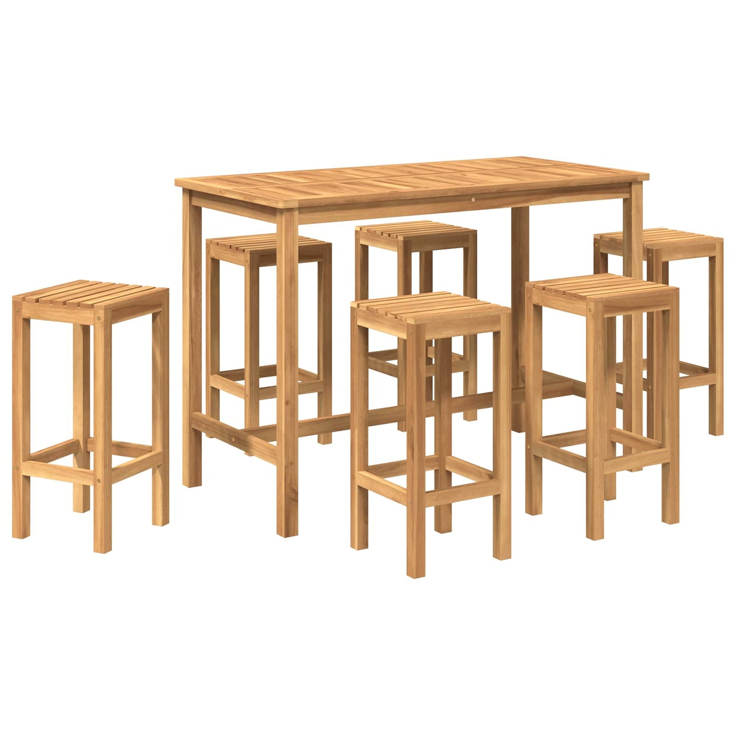 Ute Barsett 7 pcs Naturlig Massivt Teaktre