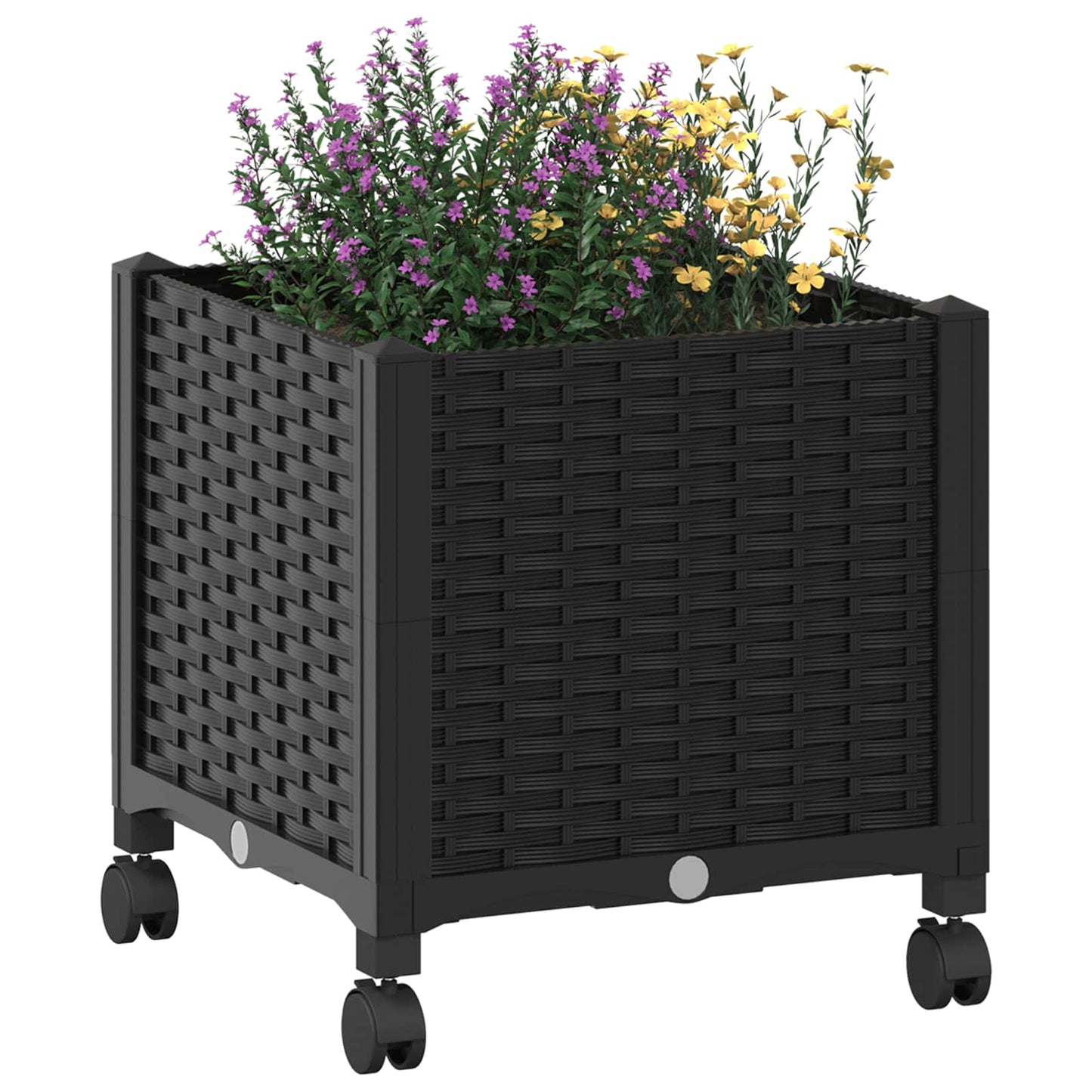 Hagekrukke med hjul Svart 40 x 40 x 44 cm PP