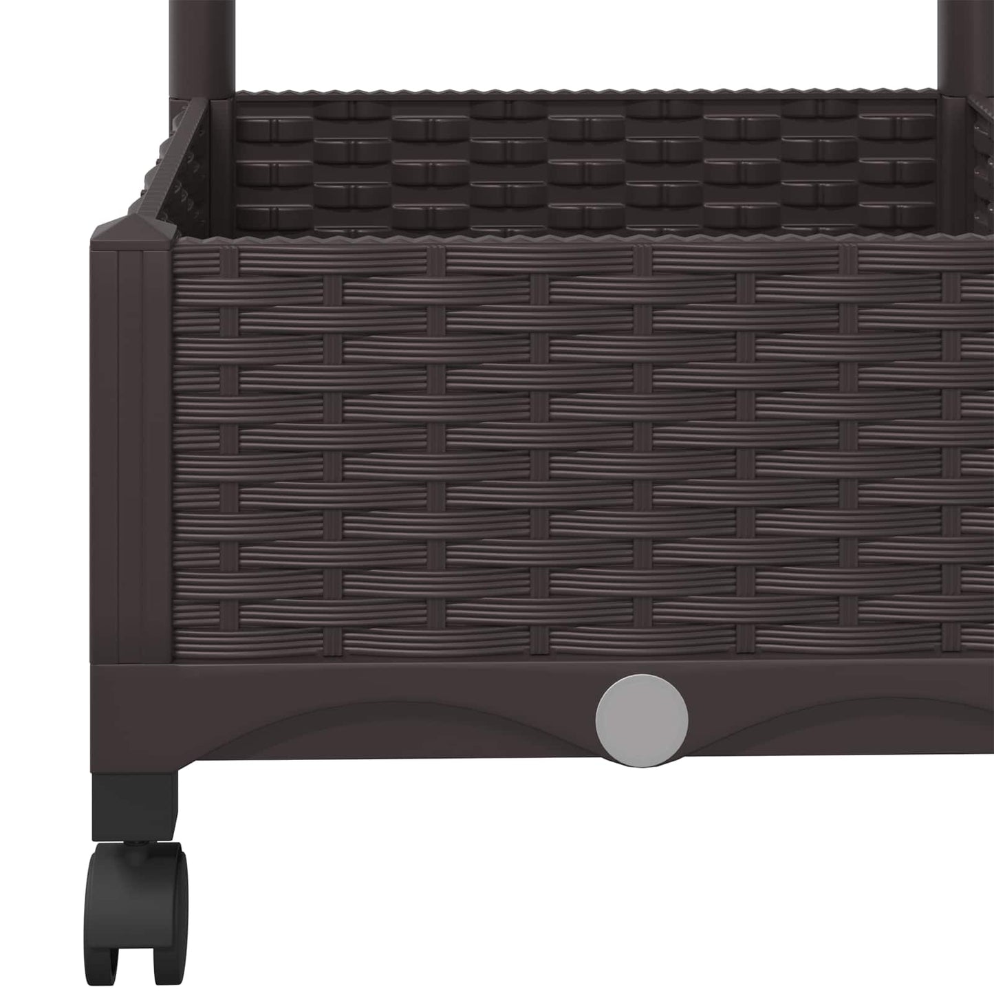 Hageplanter med espalier og hjul Brun 40 x 40 x 131,5 cm PP