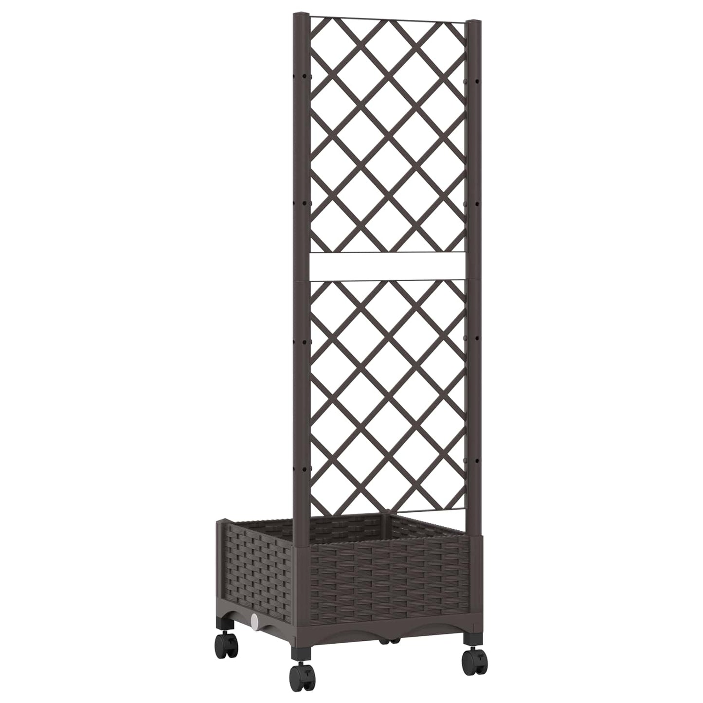 Hageplanter med espalier og hjul Brun 40 x 40 x 131,5 cm PP