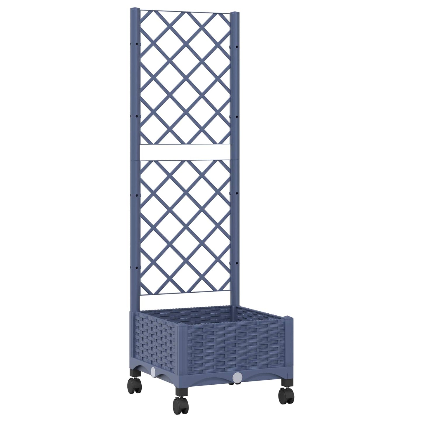 Hageplanter med espalier og hjul Blågrå 40 x 40 x 131,5 cm PP