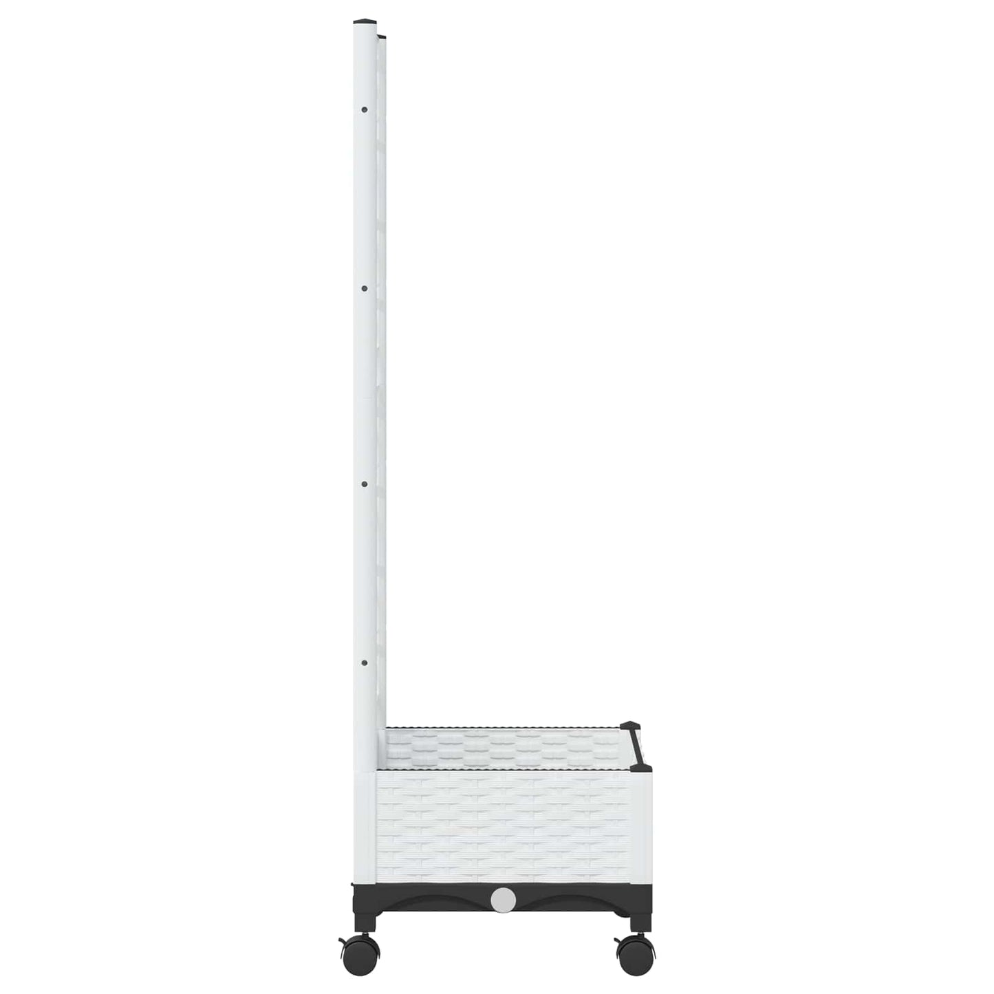 Hageplanter med espalier og hjul Hvit 40 x 40 x 131,5 cm PP