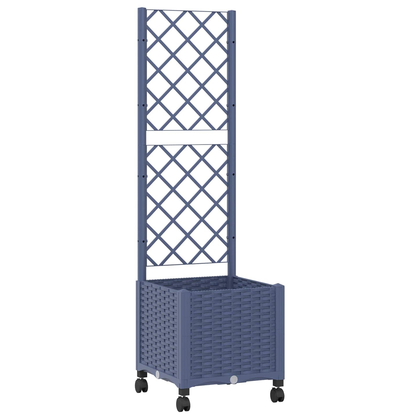 Hageplanter med espalier og hjul Blågrå 40 x 40 x 146 cm PP