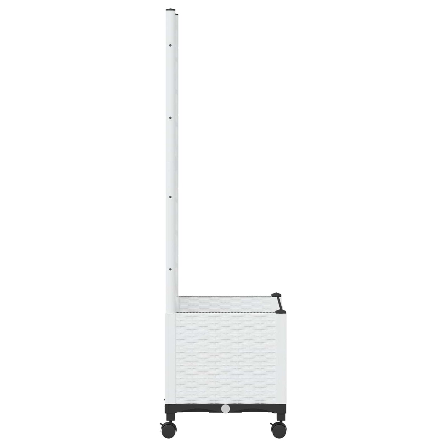 Hageplanter med espalier og hjul Hvit 40 x 40 x 146 cm PP
