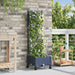 Hageplanter med espalier og hjul Grå 40 x 40 x 131,5 cm PP