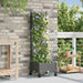 Hageplanter med espalier og hjul Lysegrå 40 x 40 x 131,5 cm PP