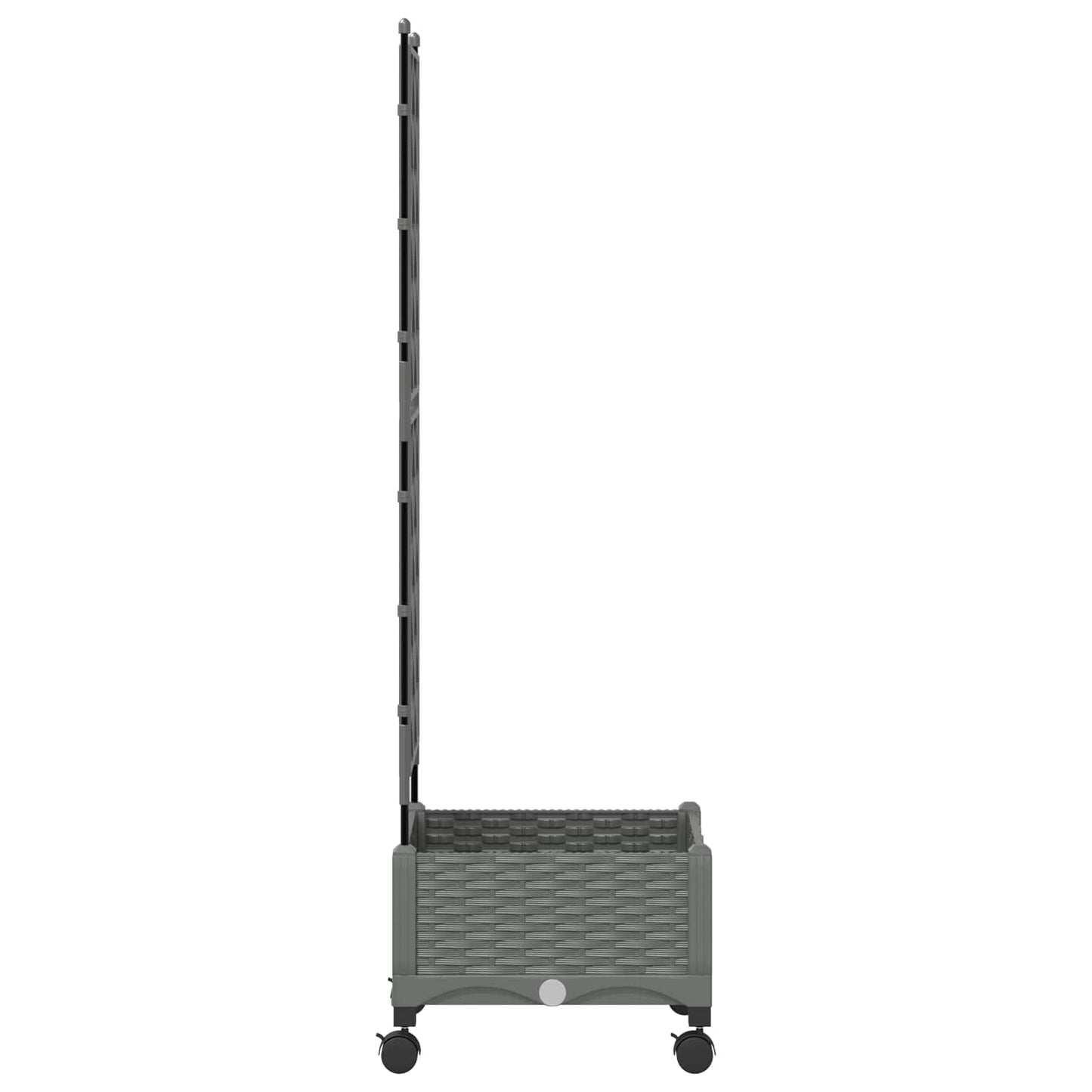 Hageplanter med espalier og hjul Lysegrå 40 x 40 x 131,5 cm PP