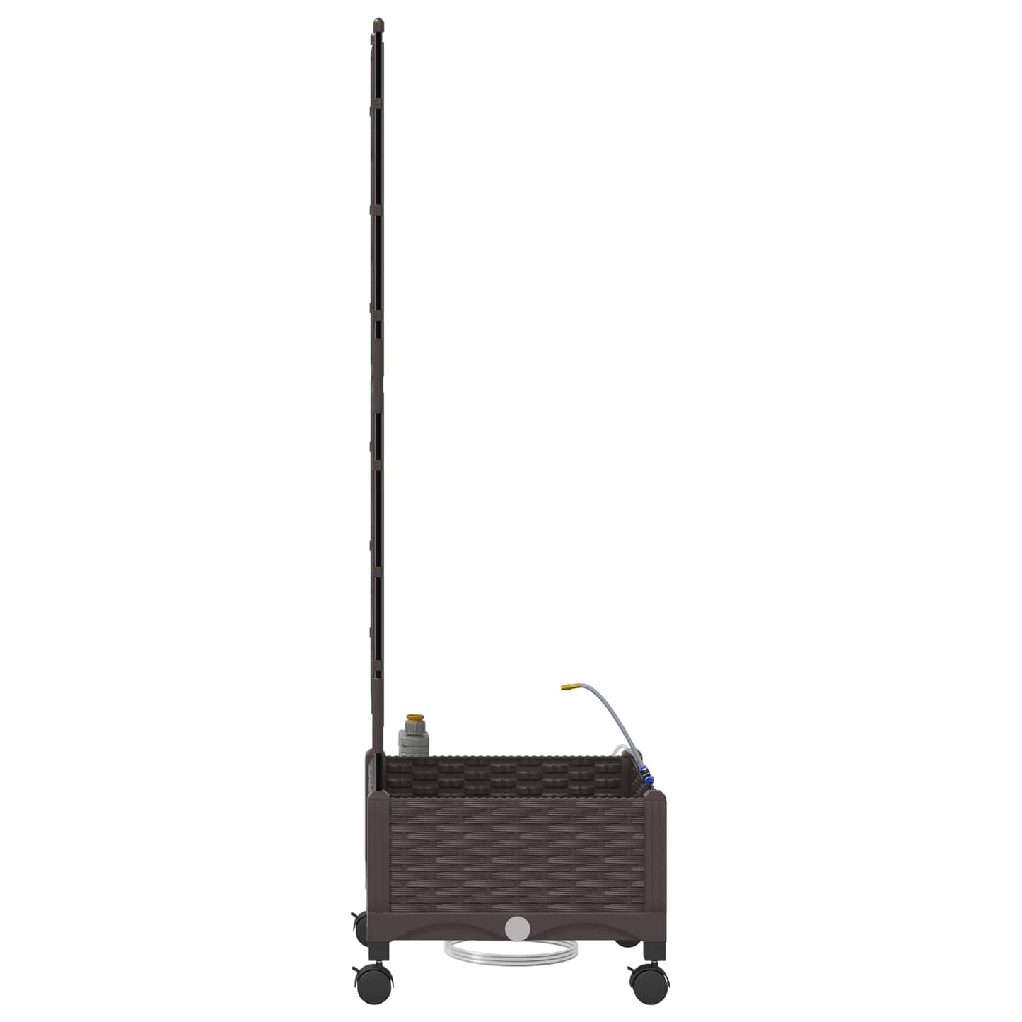 Hageplantekasse med vanning og hjul Brun 40 x 40 x 132 cm PP